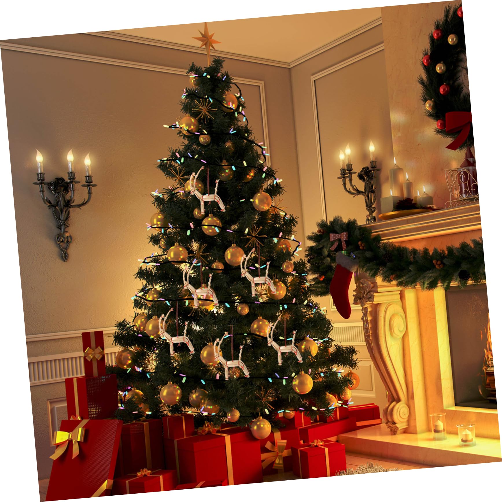 PRETYZOOM 40 Pz Decorazioni Natalizie in Paglia Ciondolo in Paglia Di Natale Decoro Sospeso in Ornamenti Di Di Natale Decorazioni Per La Casa Arredamento D'epoca Cannuccia