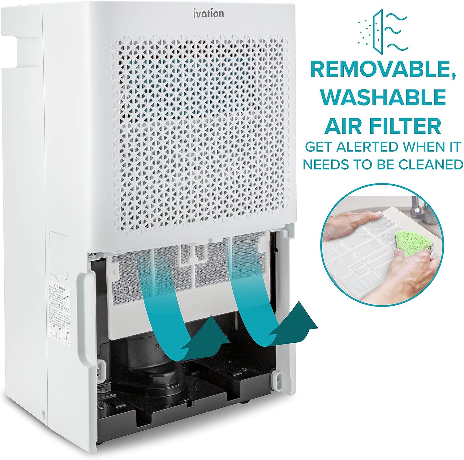 Ivation 4,500 Sq. Ft Energy Star Dehumidifier, Large Capacity Compressor De-humidifier for Extra Big Rooms and Basements w/Continuous Drain Hose Connector, Humidity Control, Auto Shutoff and Restart