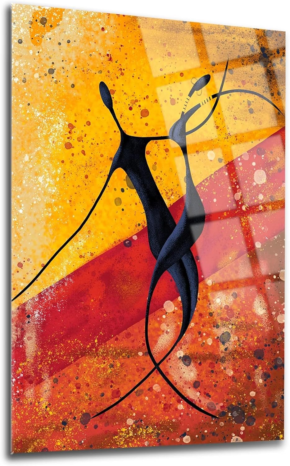 Glass Wall Art Man and Woman Themed Wall Decor Home Living Room Entryway Bedroom Decoration Vivid Color, UV Printed Durable and Tempered Glass with Size Options ((70x100cm)28x40 Inches)