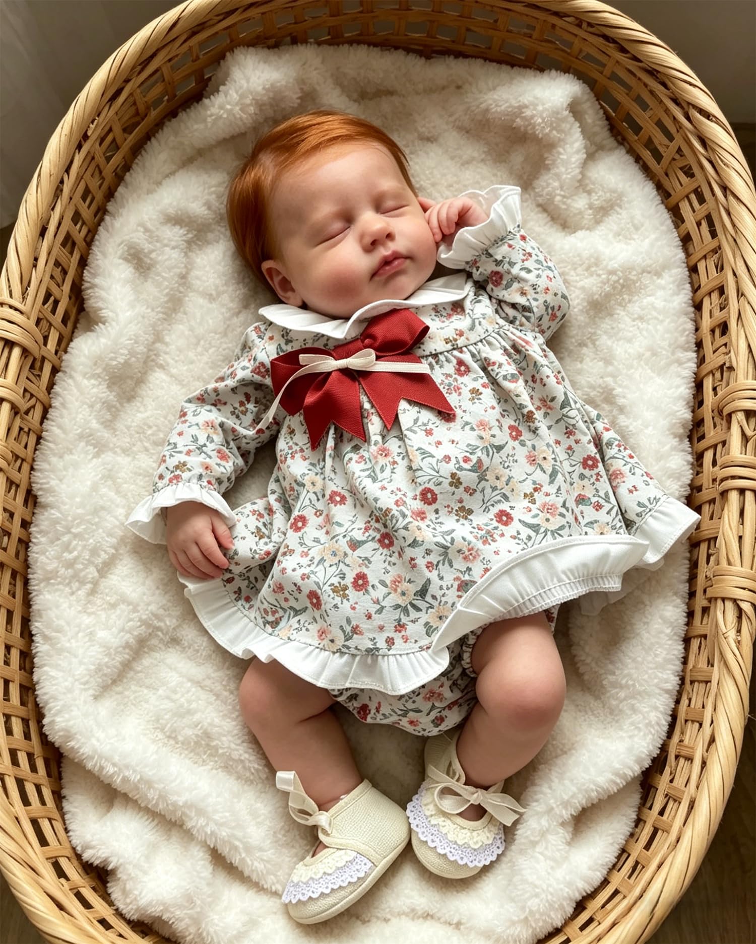 50 cm, miękki silikon, Reborn Baby Doll, tkanina, ręcznie wykonana, winylowa, realistyczna lalka noworodka, z kwiatową sukienką, realistyczna, Bebe Reborn, lalka, prezent dla dzieci, od 3 lat