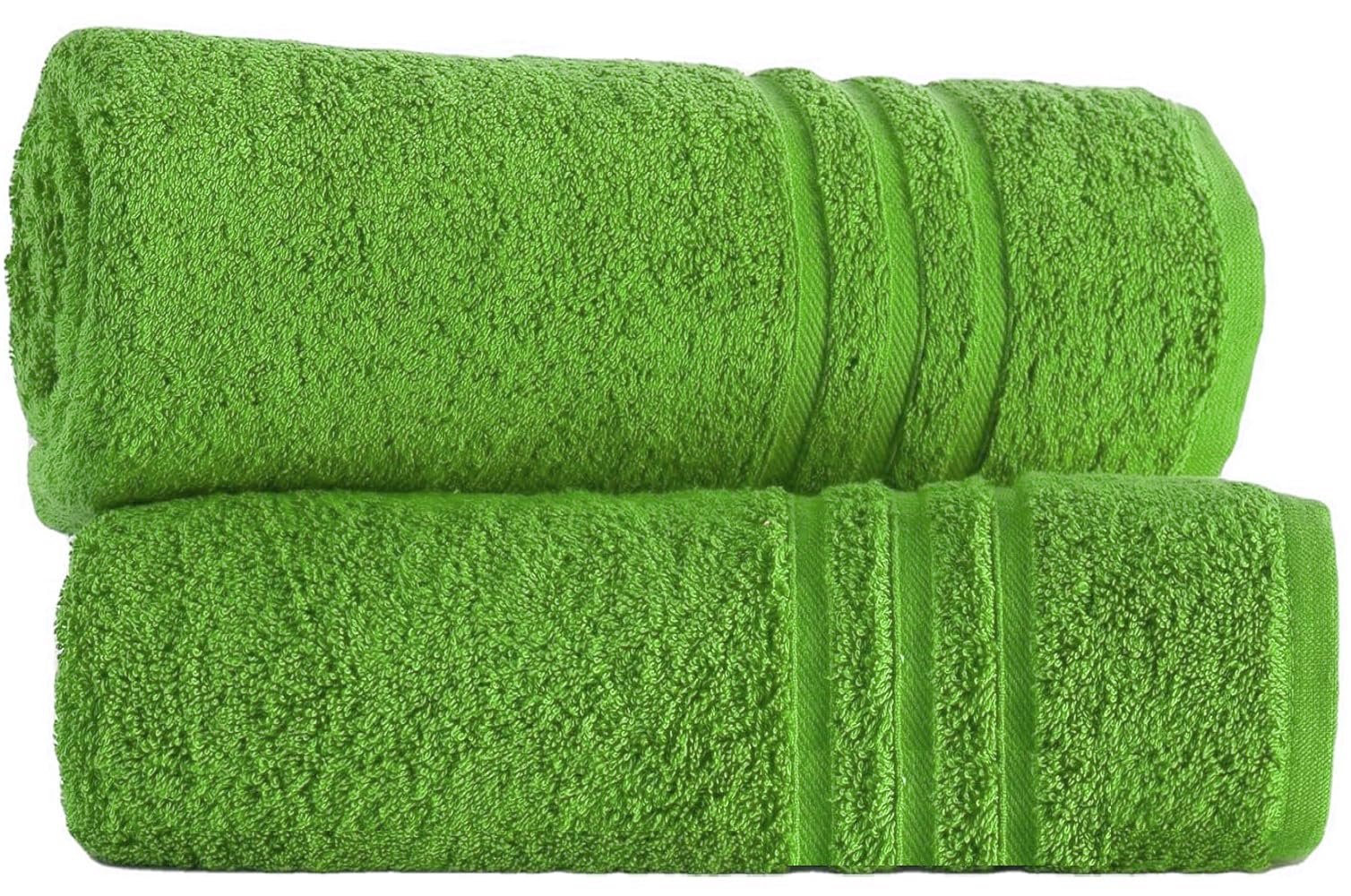 Loomtrove Lime Green Pack Of 2 Large Jumbo Bath Sheets 500 Gsm 100% Egyptian Cotton Big Bath Towels Super Absorbent Soft Hotel Quality Xl Bathroom Towel Set (Lime Green)