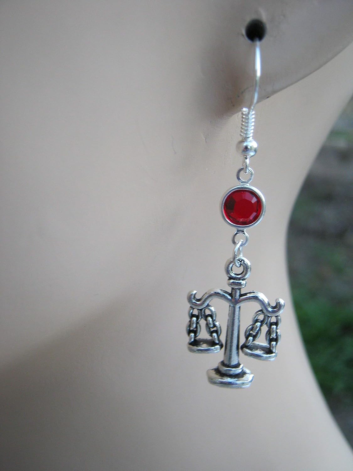 Law Scales Birthstone Earrings, Lawyer or Judge Earrings, Personalized Prosecuter Defender Jewelry Gift
