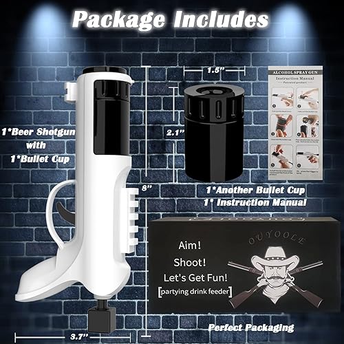 Miniatura 6 de Pistola de cerveza de escopeta, con 2 cartuchos, pistola de tiro de alcohol, chugger como regalo de alcoholcerveza para fiesta