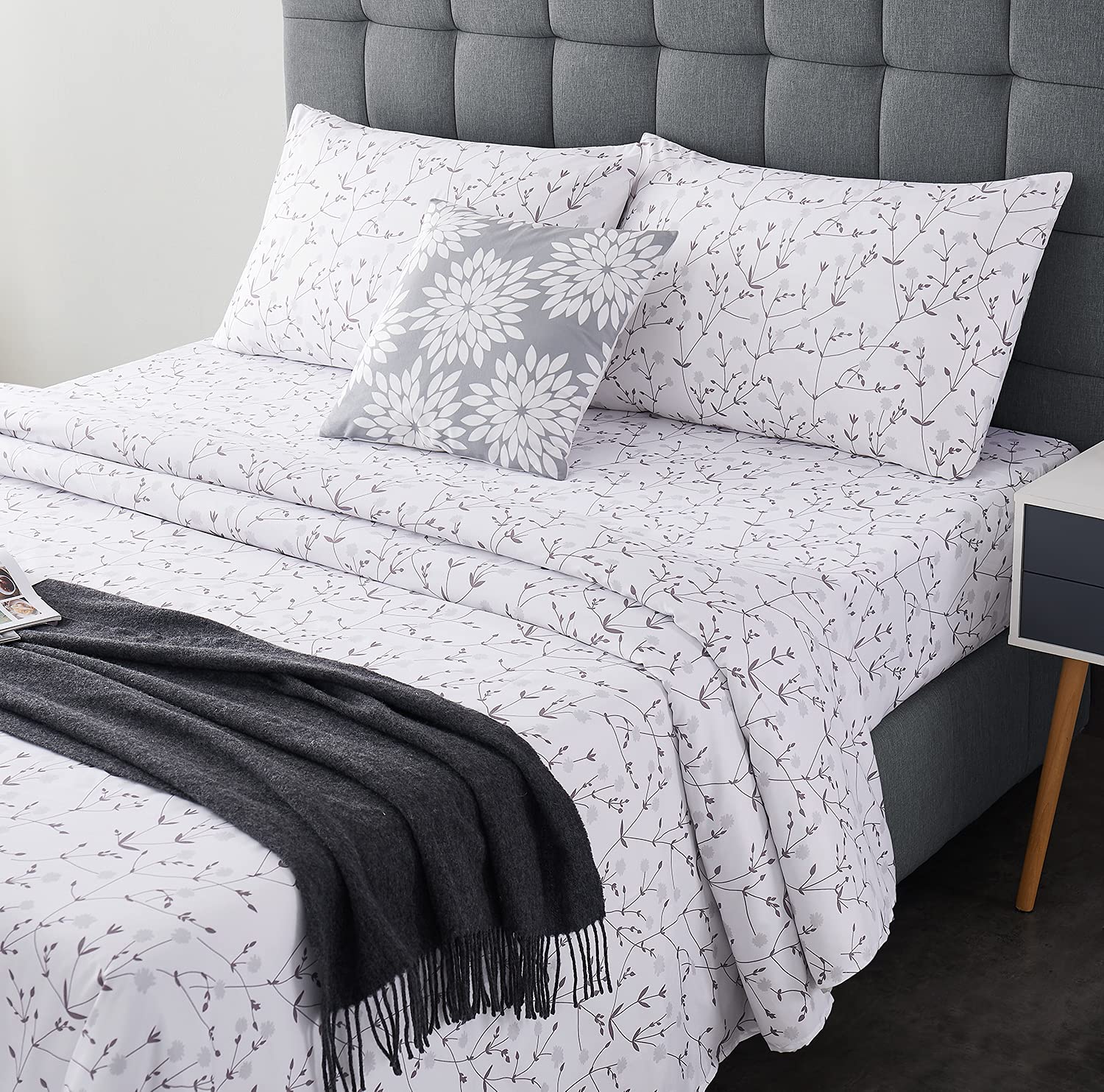 Baceight Full Size Sheets Brushed Microfiber Extra Soft Breathable & Cooling Wrinkle Free Full Sheets Sets Deep Pockets Wrinkle Free Fade Resistant Sheets Full Size Bed Set