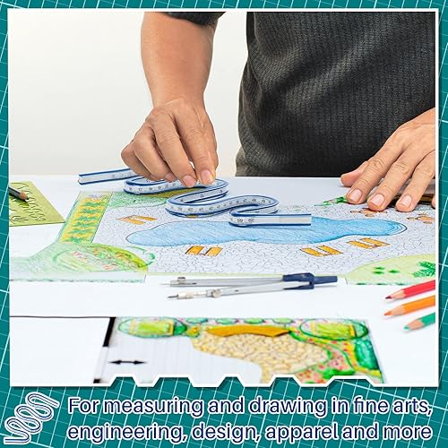 Miniatura 7 de 3 reglas de curva flexibles de 12, 16, 24 pulgadas, reglas flexibles para dibujar, regla curva para coser, cinta métrica flexible de curva ideal