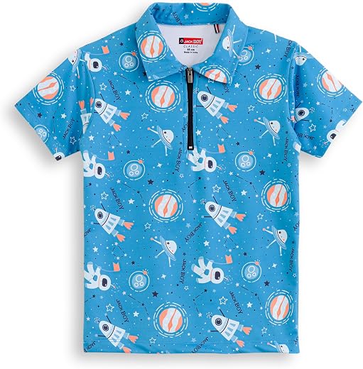 JB JACK BOY 1105 Boys Graphic Polo T-Shirts (Zip)