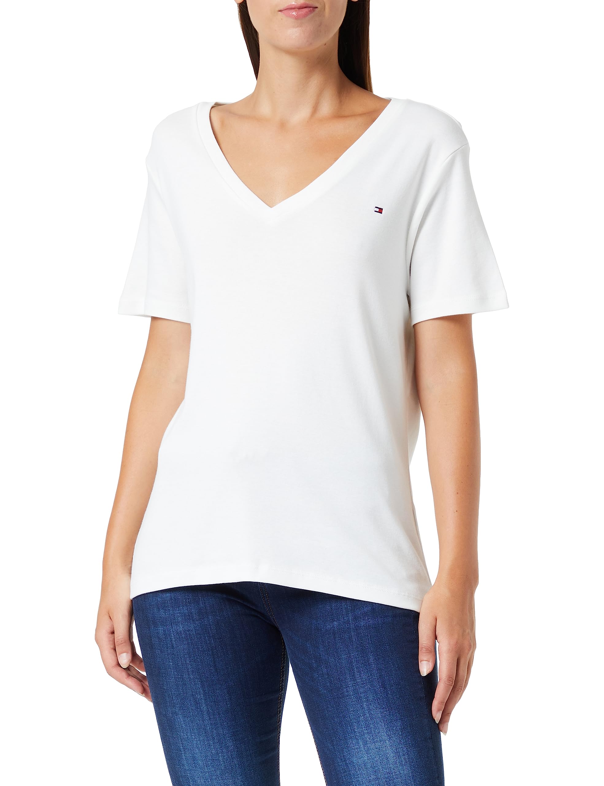 Tommy Hilfiger Camisetas de Punto de Manga Corta para Mujer