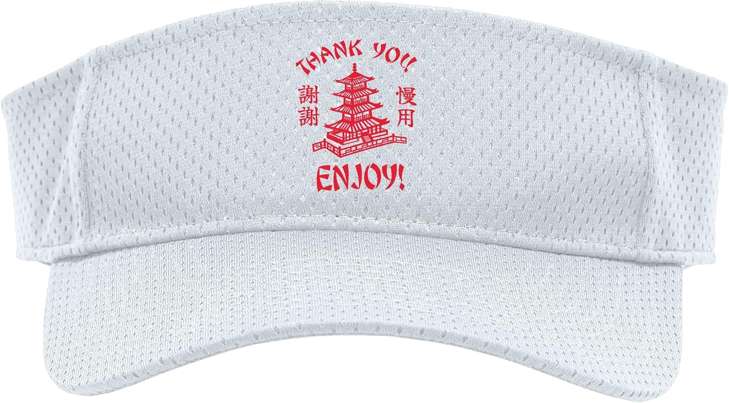 Chinese Takeout Food Thank You Enjoy Iconic Funny Takeaway Sport Sun Visor