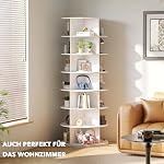 SpaceAid 7 Tier Rotating Shoe Rack Tower, Spinning Shoe Display Lazy Susan, Revolving 360 Shoe Rack Storage Round Carousel, Vertical Handbag Rotate Shoes Closet Organization (7-Tier White)