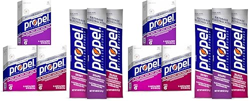 Miniatura 11 de Propel - Paquetes de sobres de polvo de mezcla de bebida de agua con electrolitos mejorados, sabor uva, hidratación sin calorías y sin azúcar con