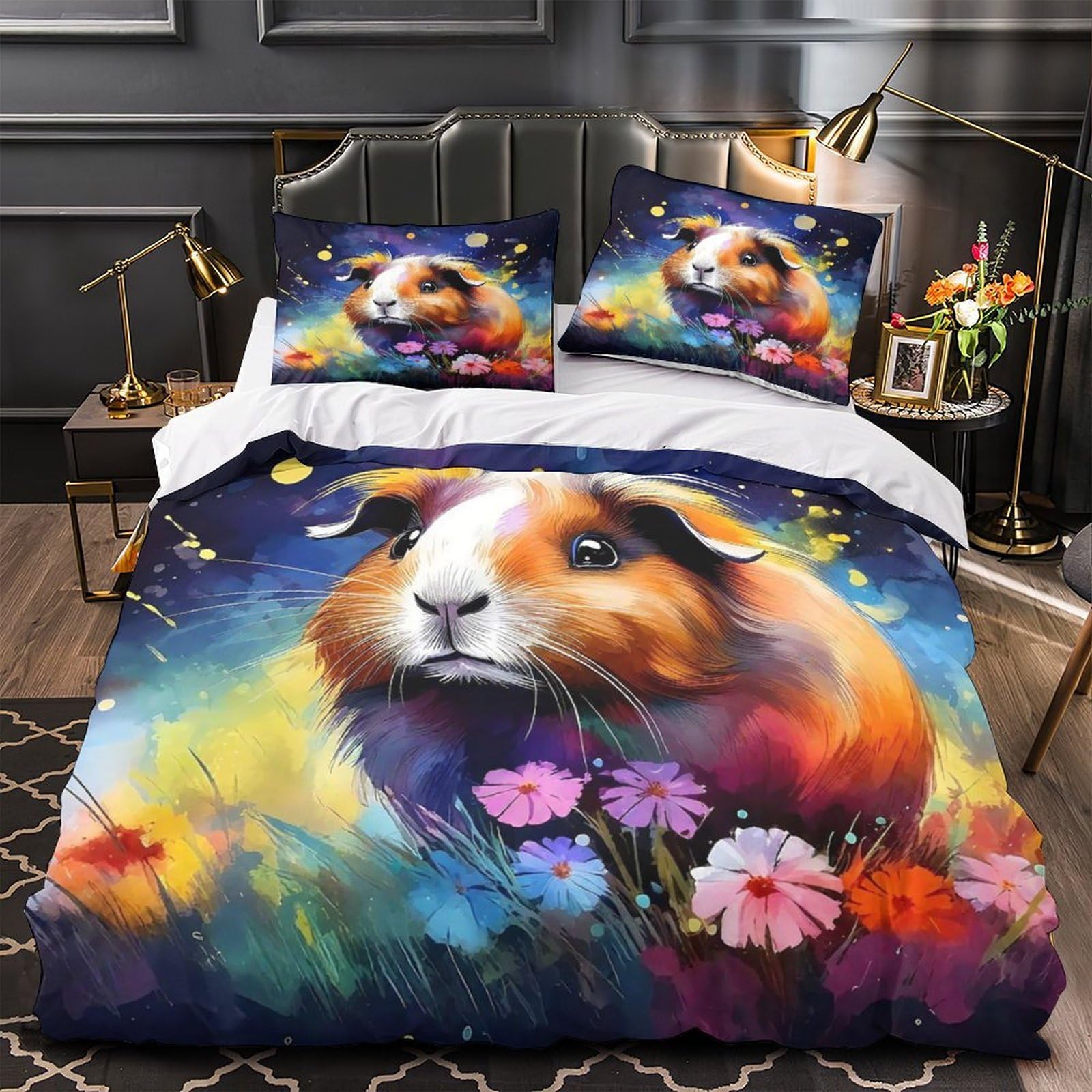 Housse de couette cochon d'Inde pour une chambre d'enfant cocooning