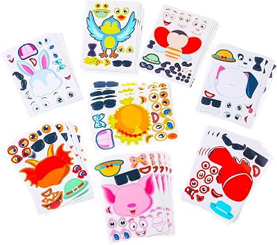 Sinceroduct Kids Stickers - 3200 Putty Ssickers & 100 Pack Animal Face Stickers