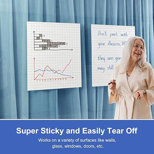 Miniatura 6 de Comix Almohadilla de caballete adhesivo de rejilla, 25 x 30 pulgadas para profesores, almohadillas autoadhesivas grandes para oficina y escuela, 30