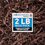 MagicWater Crinkle Cut Paper for Gift Baskets - 2LB - Coffee Brown - Perfect for Shredded Paper Filler, Basket Filler, Gift Boxes, Bridesmaid Gifts, Christmas Stuffers & More - Ideal for All Occasions