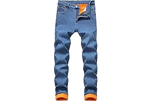Men's Thermal Fleece-Lined Jeans: Winter Warmth and Style