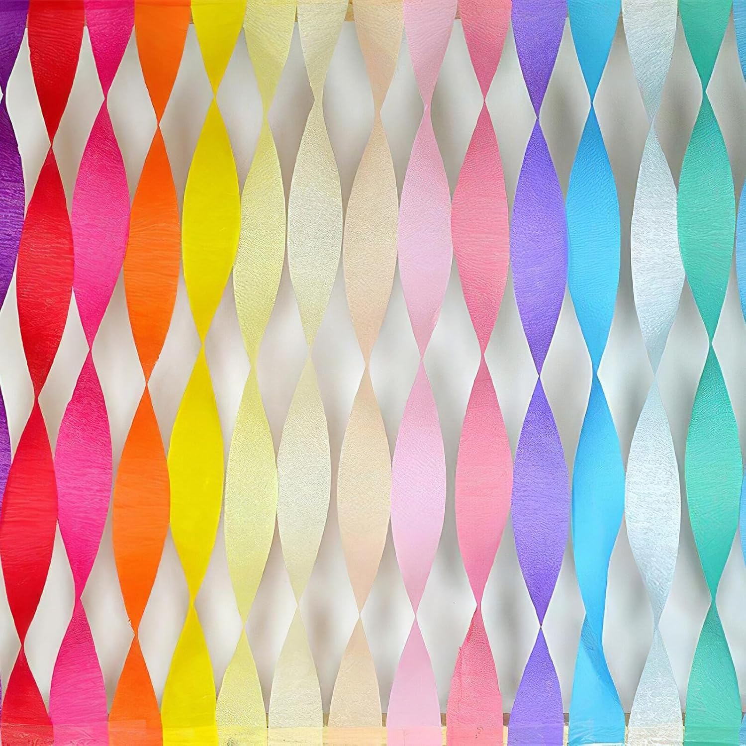 LIFKICH 12 Rolls Crepe Paper Streamers Party Paper Streamer Decor Colorful Set in Pink and Light Gold for Wedding and Festival Decorations