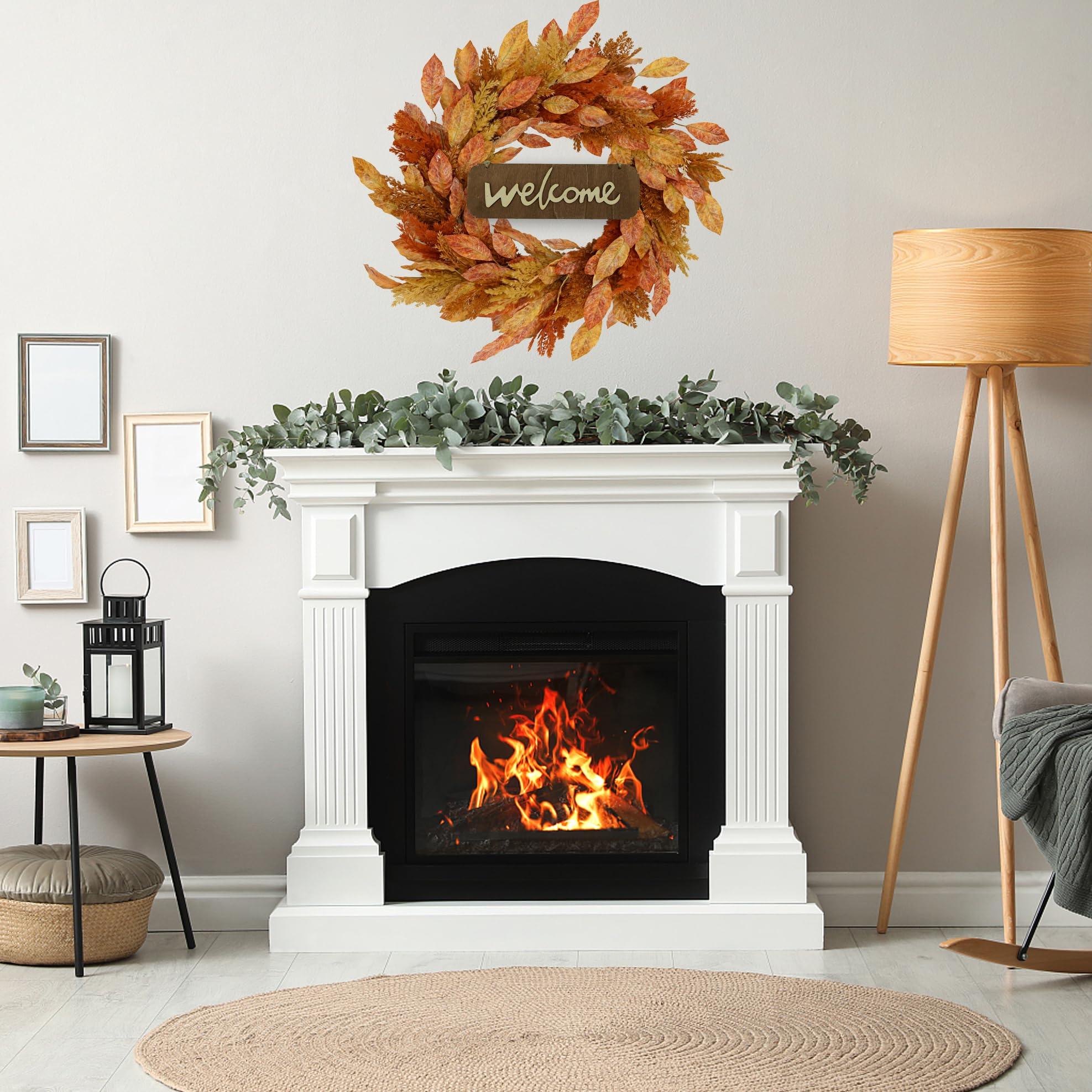 Ghirlanda Natalizia 50 Cm Con Bacche Rosse E Sfere - Decorazione Porta, Albero O Tavolo, Lucente, Per Casa E Ufficio