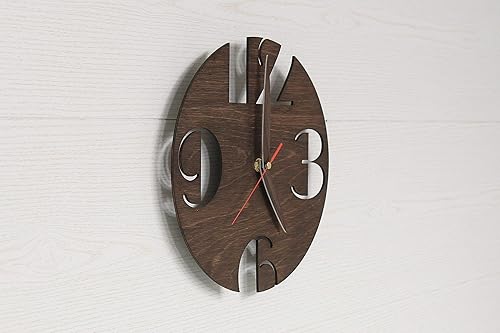 Miniatura 7 de Rustic Wall Clock - Wooden Wall Clock - Brown Wall Clock - Modern Wall Clock - Scandinavian Style Clock - Thin Wood Clock - Boho Wall Clock