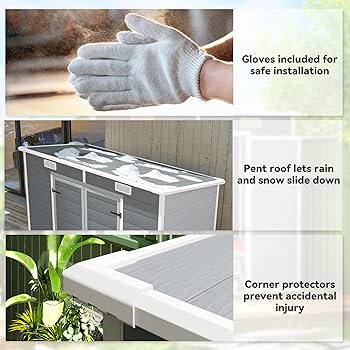 Amazon.com : Outsunny 8' x 4' Outdoor Storage Shed, Resin