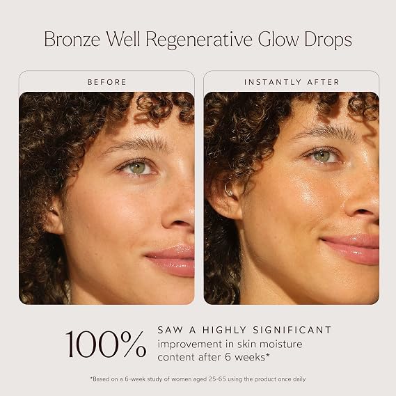 True Botanicals Bronze Well Regenerative Glow Drops | Naturally Bronzing | Moisturize Skin & Add a Slight Glow | All Skin Types | Dermatologist Tested, All Natural, Vegan | 1 fl oz | 30 ml