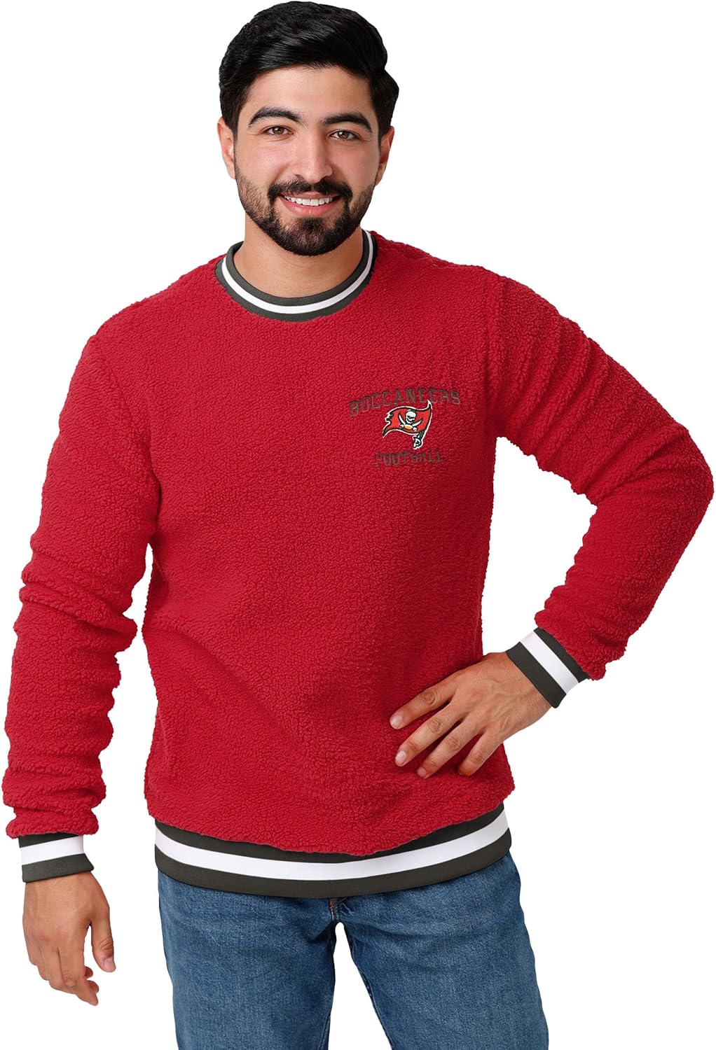 FOCO Tampa Bay Buccaneers NFL Mens Sherpa Crewneck Sweater - XL