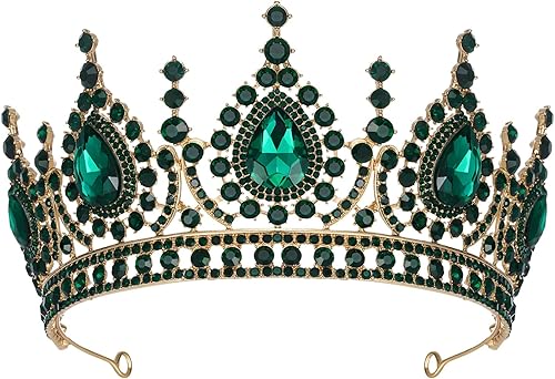 Miniatura 1 de SWEETV Tiara barroca de reina para mujer, tiara de boda de cristal para novia, fiesta de cumpleaños, accesorio para el cabello, Metal rhinestone