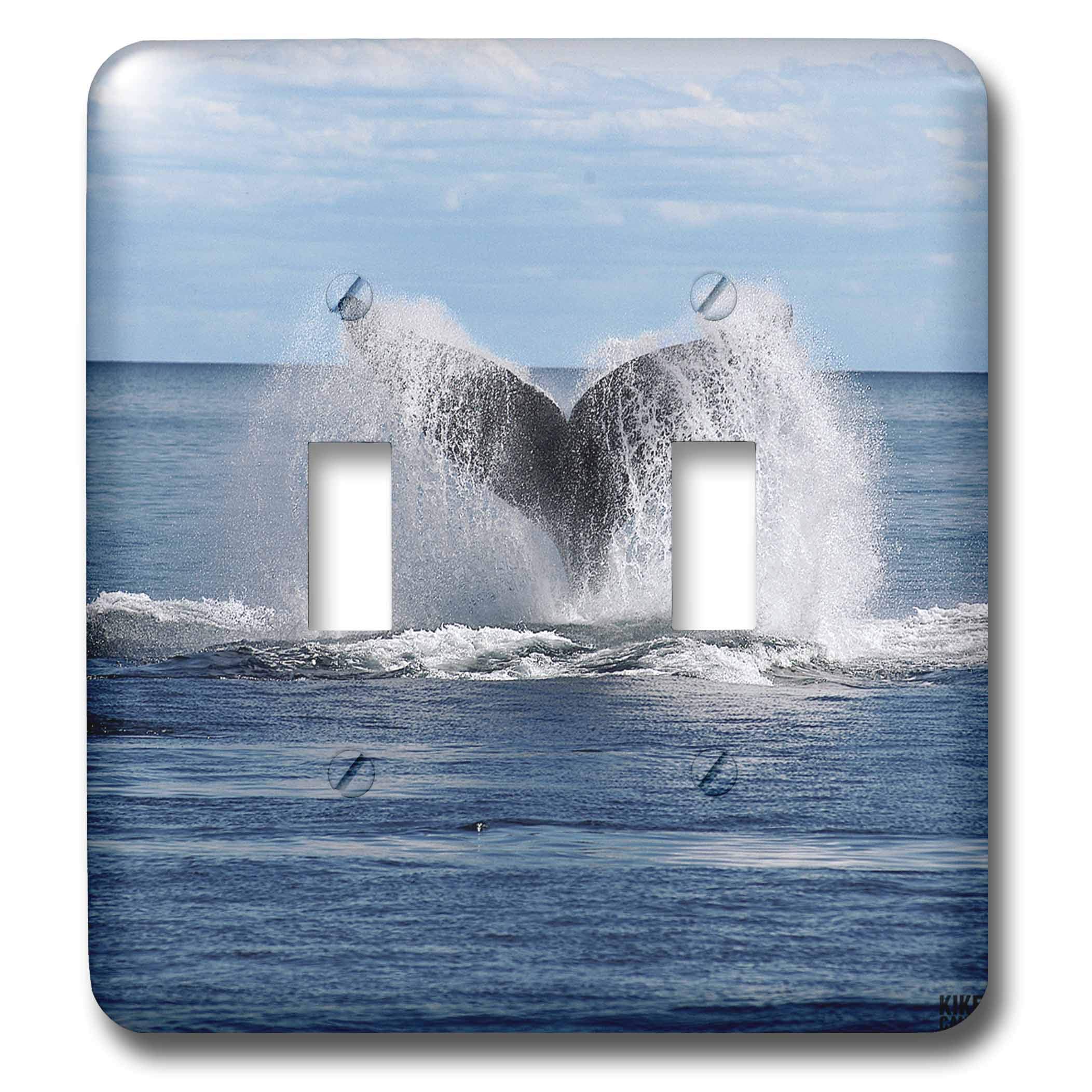 Whale Double interrupteur cache plastique jauni remplace par une decoration de baleine