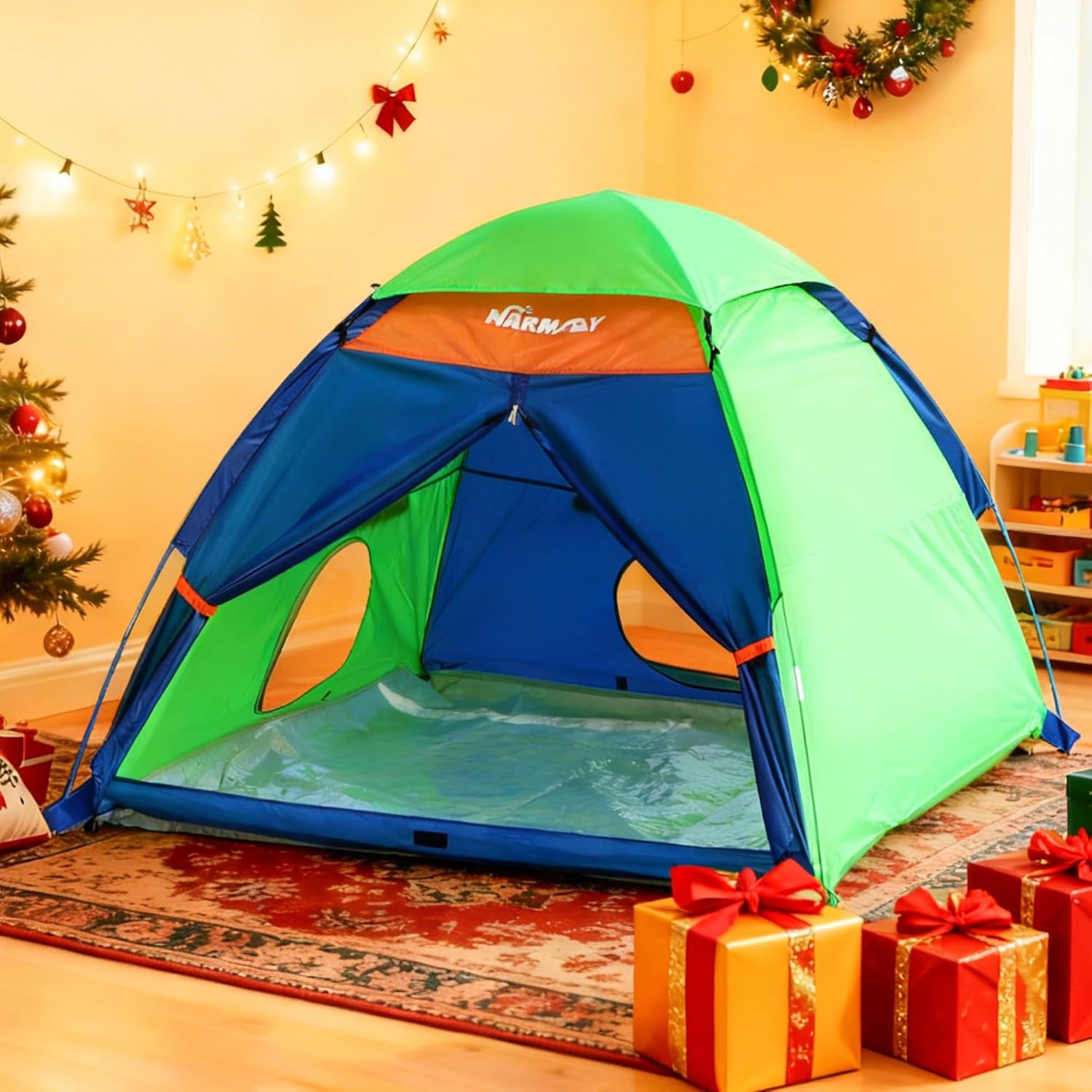 NARMAY® Play Tent Summer Camping Dome Tent for Kids Indoor/Outdoor Fun - 60 x 60 x 44 inch - Image 8