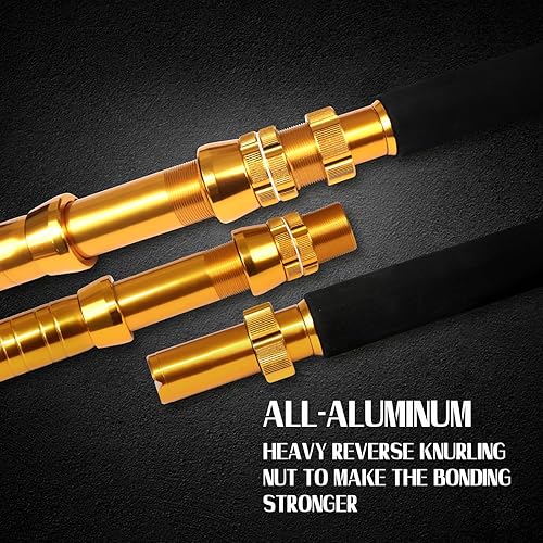 Miniatura 6 de Fiblink Caña de pescar de agua salada de 2 piezas doblada a tope de pesca de mar profundo, caña de pesca convencional de caza grande (50-80