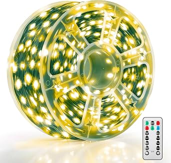 Mlambert 1200 LED Christmas Lights 394FT, Outdoor Waterproof Dimmable Fairy Lights with Remote, 8 Modes Indoor Lighting for Holiday Decor, Warm White