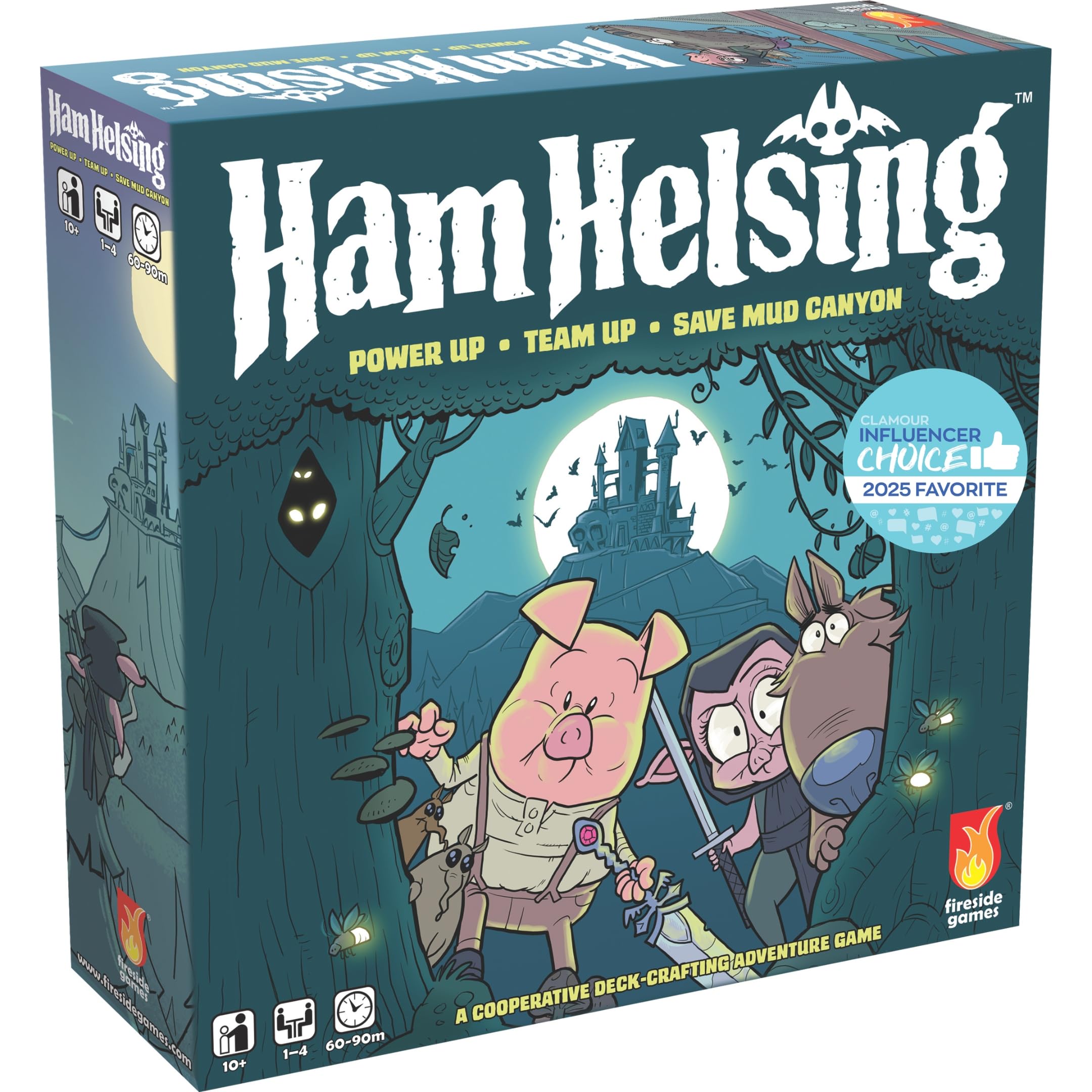 Fireside Games | Ham Helsing | Kooperacyjna Gra Deck Crafting Z Przezroczystymi Ulepszeniami Złoczyńcami Lokalizacjami I Strategią Drużynową | 1 Do 4 Graczy | 60 Do 90 Minut