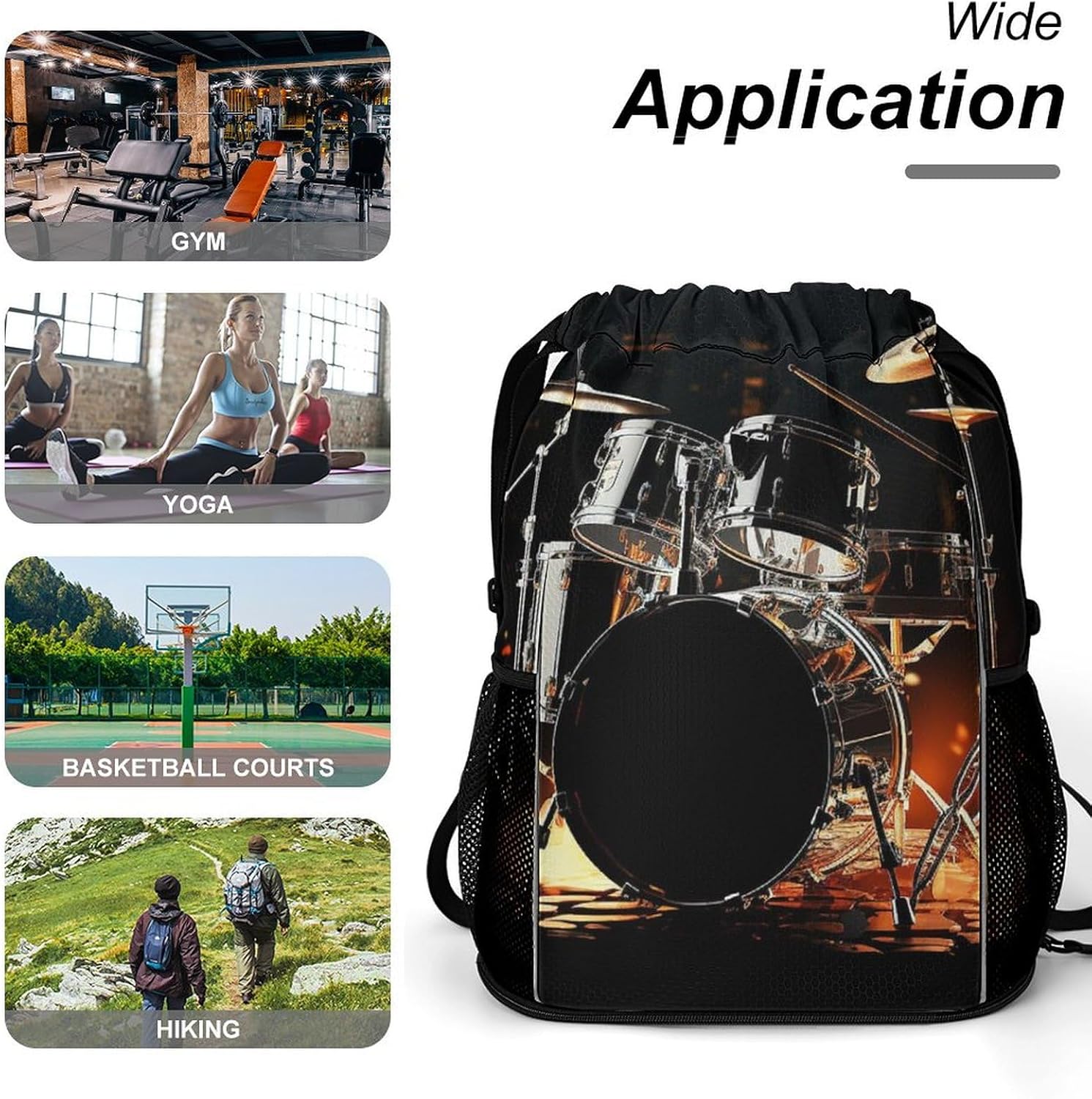 Fitness Drawstring Backpack Waterproof Gym Bag Drummer Lightweight Dry And Wet Separation Swim Bag