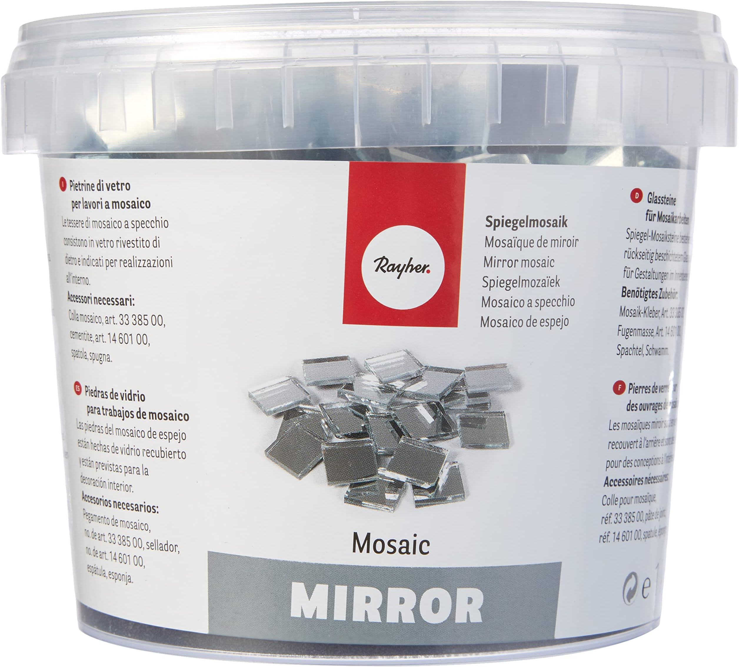 200 Tessere Per Mosaico In Vetro Specchiato - 1x1 Cm, Bordi Lisci, Per Lavoretti Artistici - Foto 3