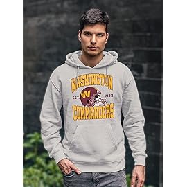 Junk Food Clothing x NFL - Washington Commanders - Team Helmet - Unisex Adult Pullover Fleece Hoodie for Men and Women - Size 3X-Large, Grey
