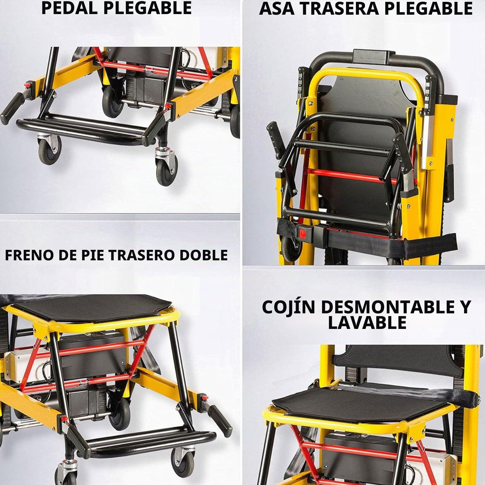Salvaescaleras,Salvaescaleras Portátil,El Chasis Puede Subir Y Bajar Escaleras,Carretilla Eléctrica Para Silla De Ruedas Para Subir Escaleras,Carretilla De Mano Para Escalar black