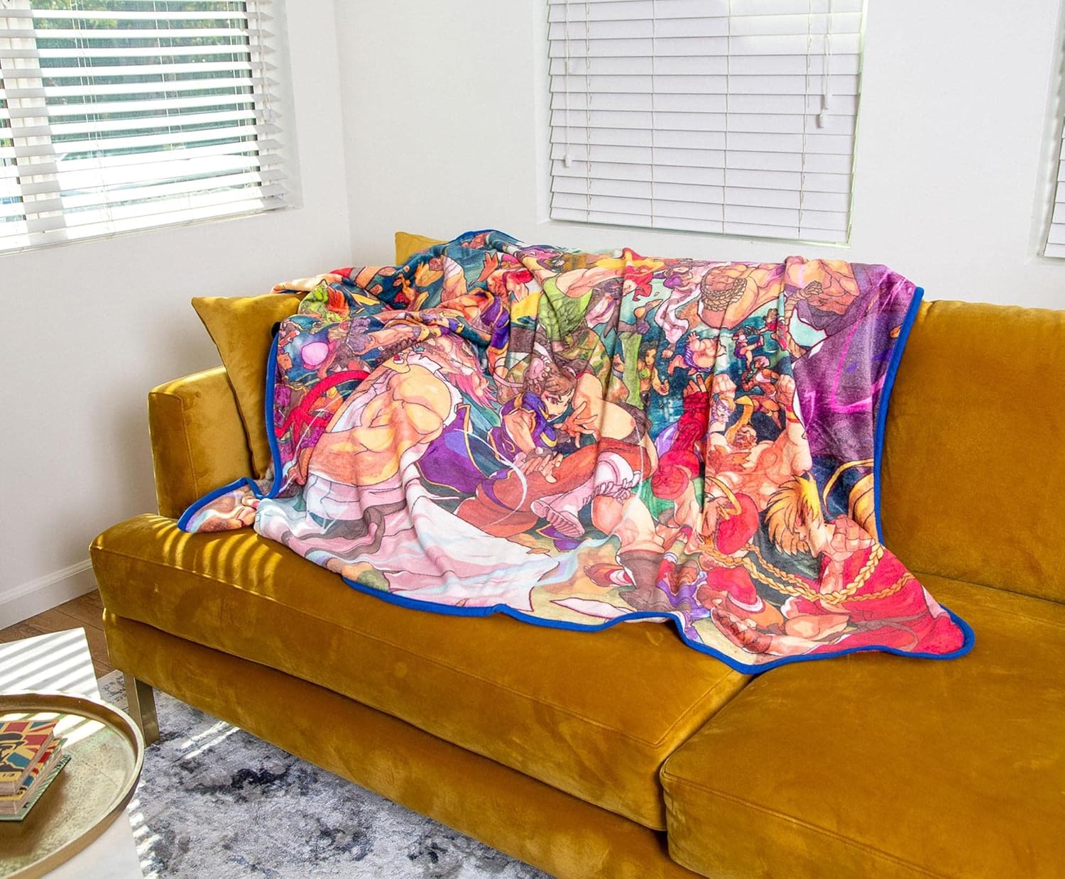 Street Fighter Fleece Throw Blanket | Plush Soft Polyester Cover for Sofa and Bed, Cozy Home Decor, Luxury Room Essentials | Capcom Video Game Gifts for Adults and Kids | 45 x 60 Inches