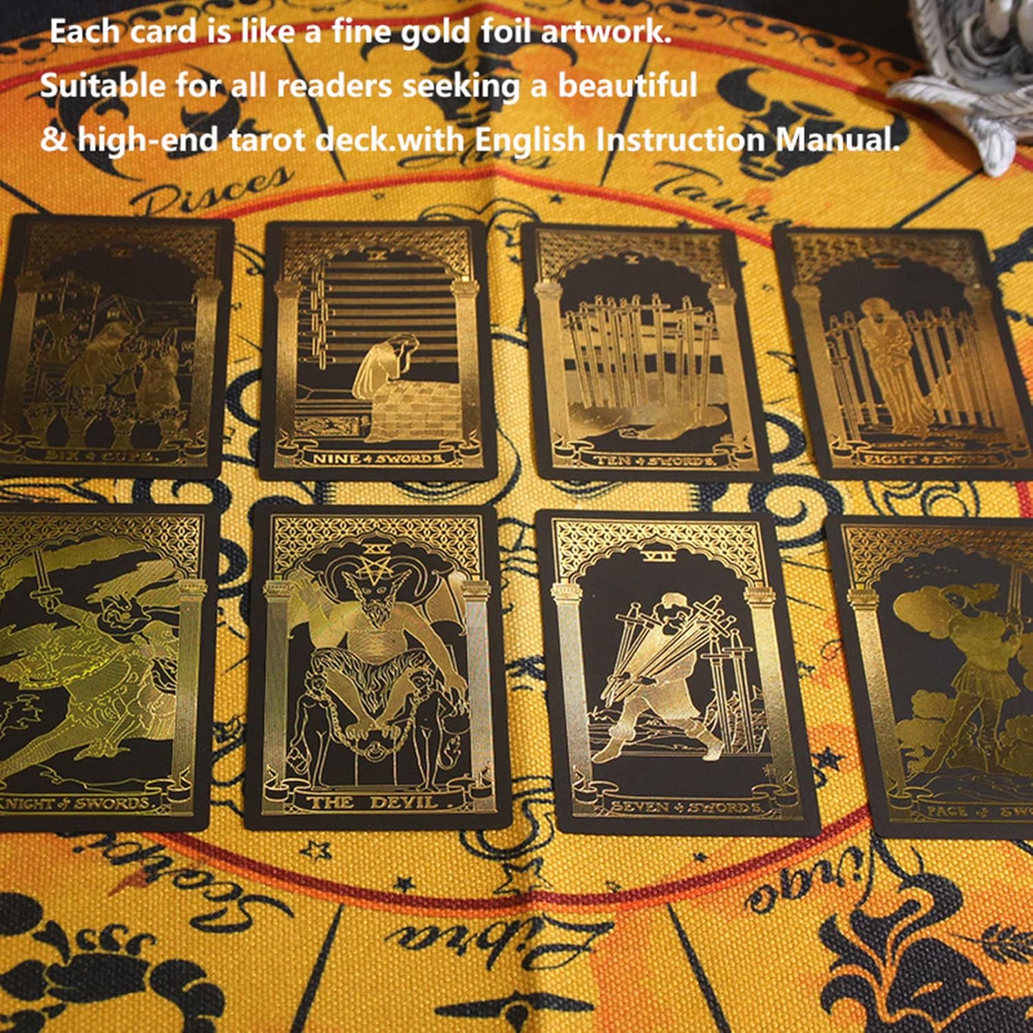 Tarot Cards Deck, Water Proof with Guidebook Divination Oracle 80 Cards, Fortune Telling Game Set for Family Reunion Beginners Expert Readers for Christmas Birthday