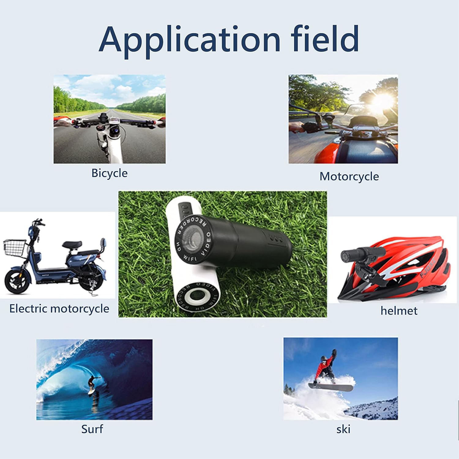 1080P Dash Cam for Motorcycle,Bicycle,Bike Replaceable Battery, Outdoor Sport, Waterproof, Wide Angle, G-Sensor, Loop Recording Included 64GB, JD-02BM