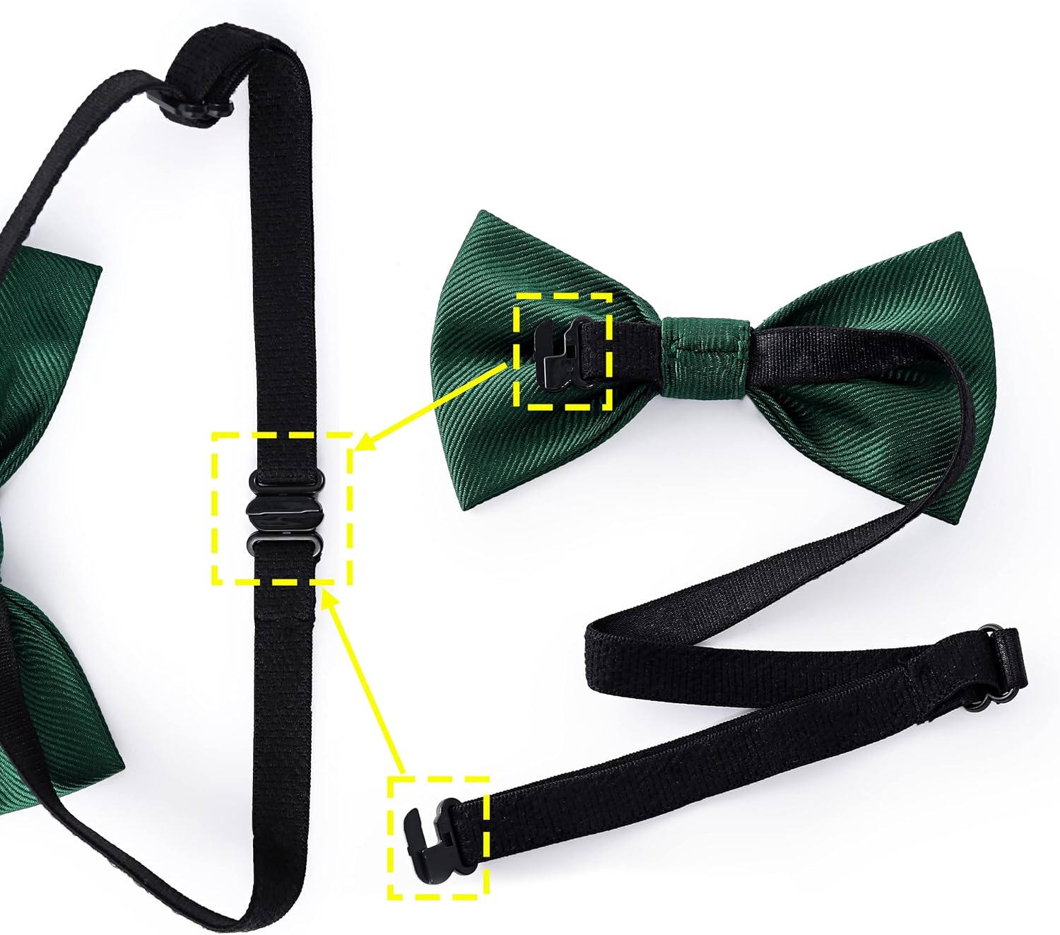 Adjustable Baby Suspenders and Bow Tie Set for Boys, Bowtie and Elastic Suspenders with 4 Strong Metal Clips