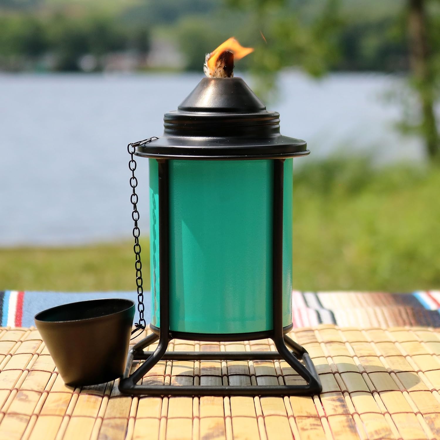 Sunnydaze Metal Tabletop Torches, Outdoor Patio and Lawn Torch, Multi-Color, Set of 4
