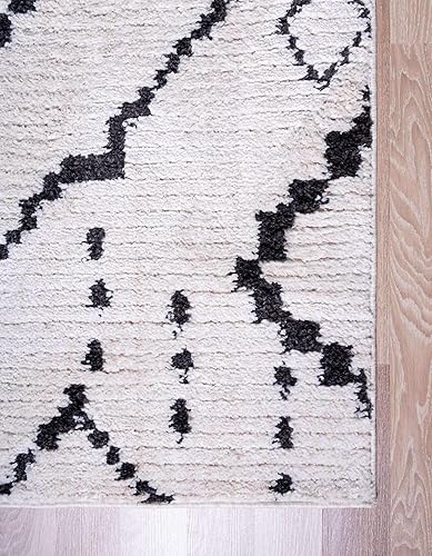 Miniatura 9 de Unique Loom Morocco Collection Tribal, Southwestern, Alfombra bohemia, 8 pies 0 pulgadas x 10 pies 0 pulgadas, marfilnegro