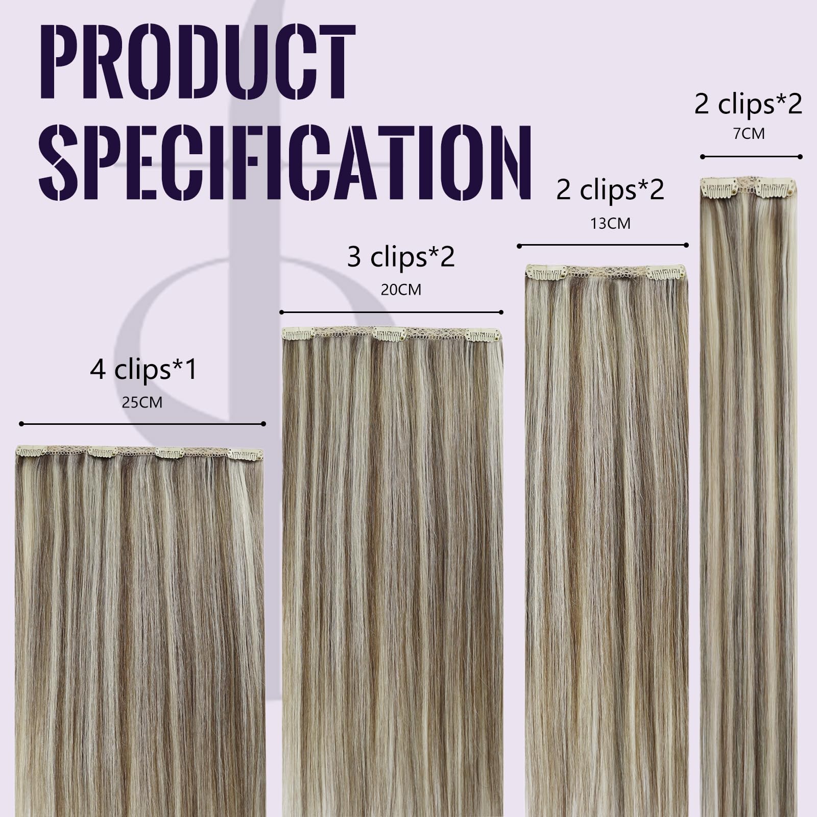 fshine Extension Clip in Capelli Veri 120g 55CM Capelli Lisci Umani 7 Pezzi Brasiliano Estensioni Colore 8 Ash Castano Highlight 60 Biondo Platino Clip Extension Human Remy Hair Full Head Double Weft