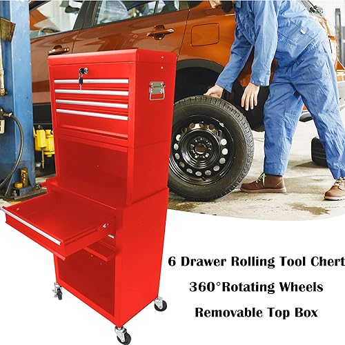 Miniatura 40 de Carro de herramientas de 4 cajones con ruedas, multifuncional, almacenamiento de herramientas, cajones, herramienta rodante, organizador