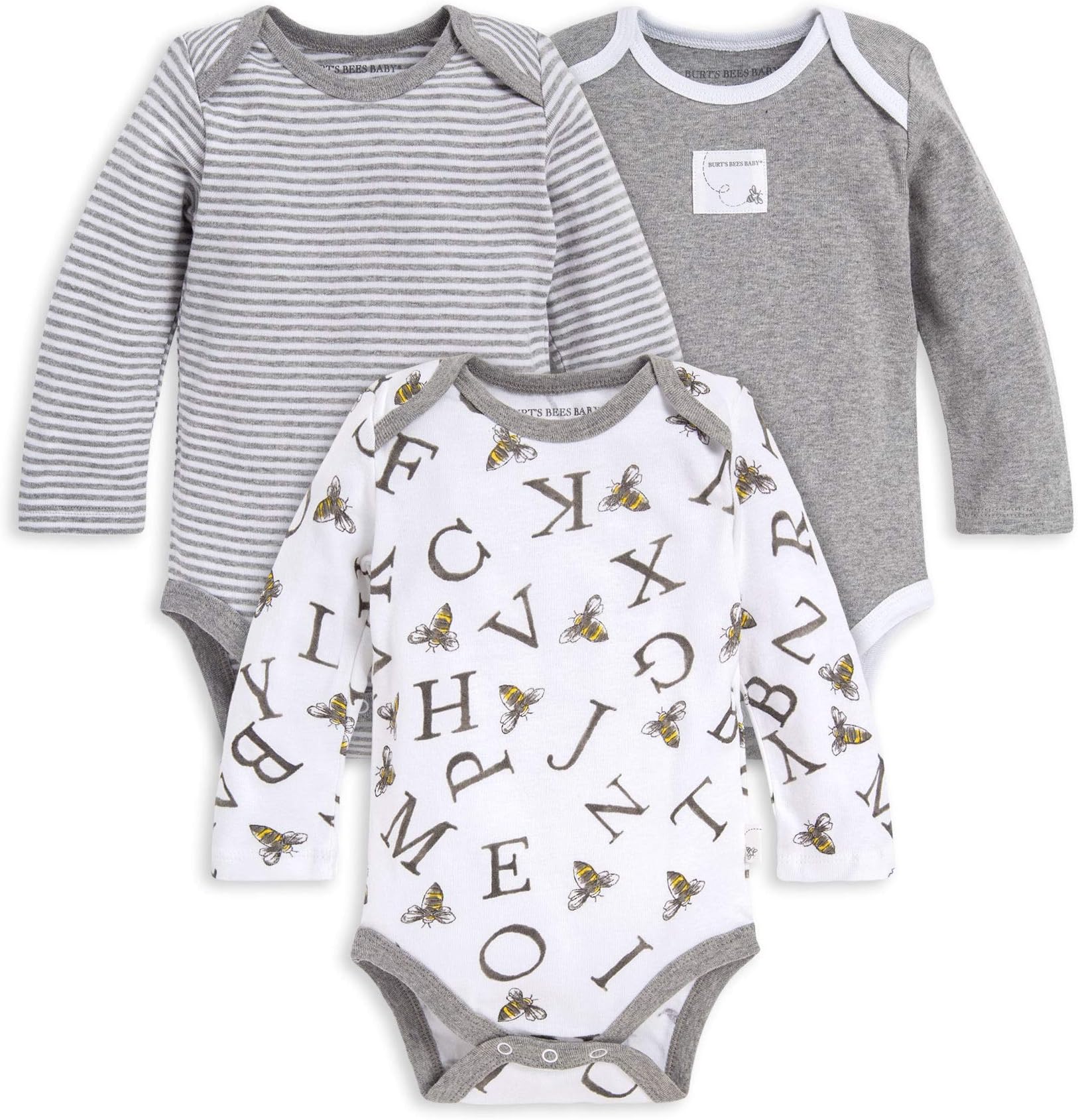 Burt's Bees BabyBurt's Bees Baby Unisex Baby Bodysuits, 3-Pack Long & Short-Sleeve One-Pieces, 100% Organic Cotton