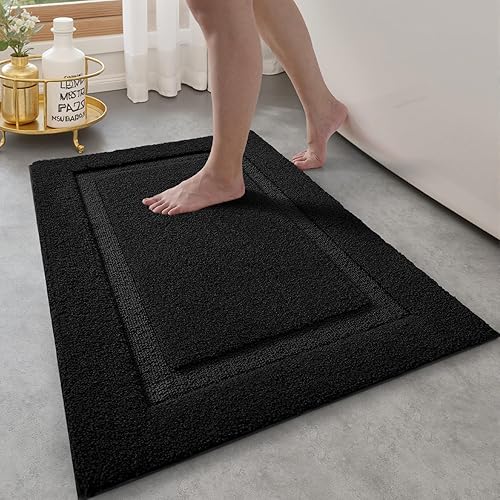 Miniatura 28 de LUMI Alfombras de baño ultrasuaves antideslizantes con parte trasera de goma, absorbente y lavable, de secado rápido, alfombra de felpa de