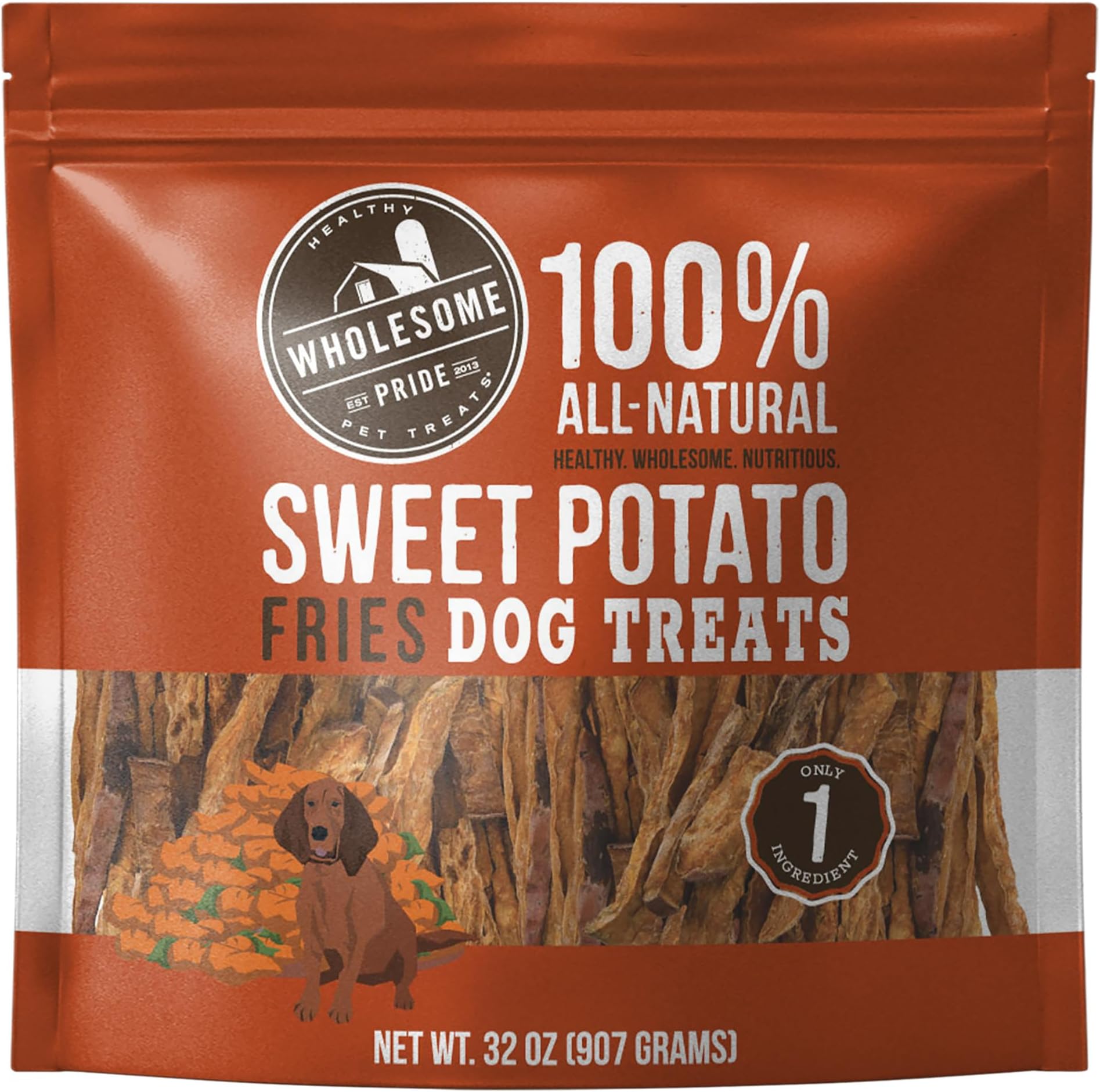 Wholesome Pride All-Natural Sweet Potato Fries, Single Ingredient, Dog Treat, 900 ml