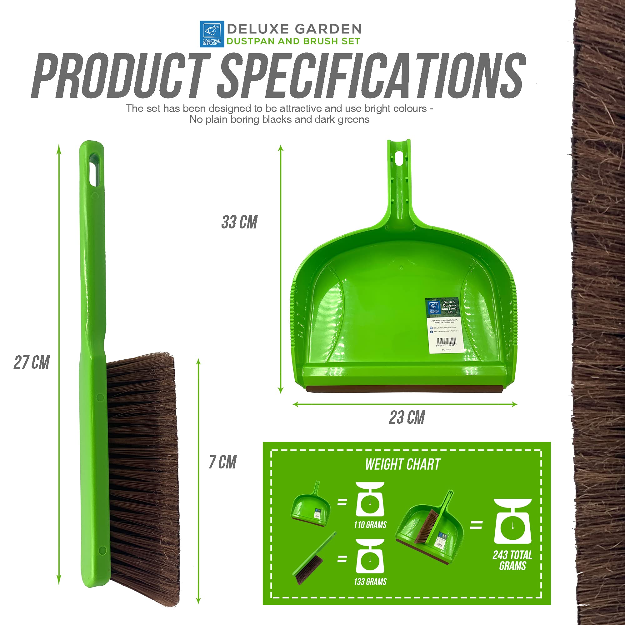 Buy Deluxe Garden Dustpan and Brush Set Large Dustpan and Brush Heavy