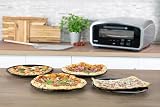 Unold Enzo 500°C Pizza Oven 68916 - Indoor and Outdoor IPX4 - Electric Neapolitan Pizza Maker - Up To 12" with 33cm Rotating Pizza Stone - Adjustable Timer - Includes Pizza Peel - 2100W -240V - 6