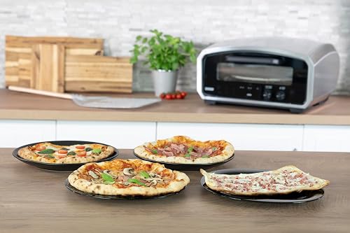 Unold Enzo 500°C Pizza Oven 68916 - Indoor and Outdoor IPX4 - Electric Neapolitan Pizza Maker - Up To 12" with 33cm Rotating Pizza Stone - Adjustable Timer - Includes Pizza Peel - 2100W -240V - 6