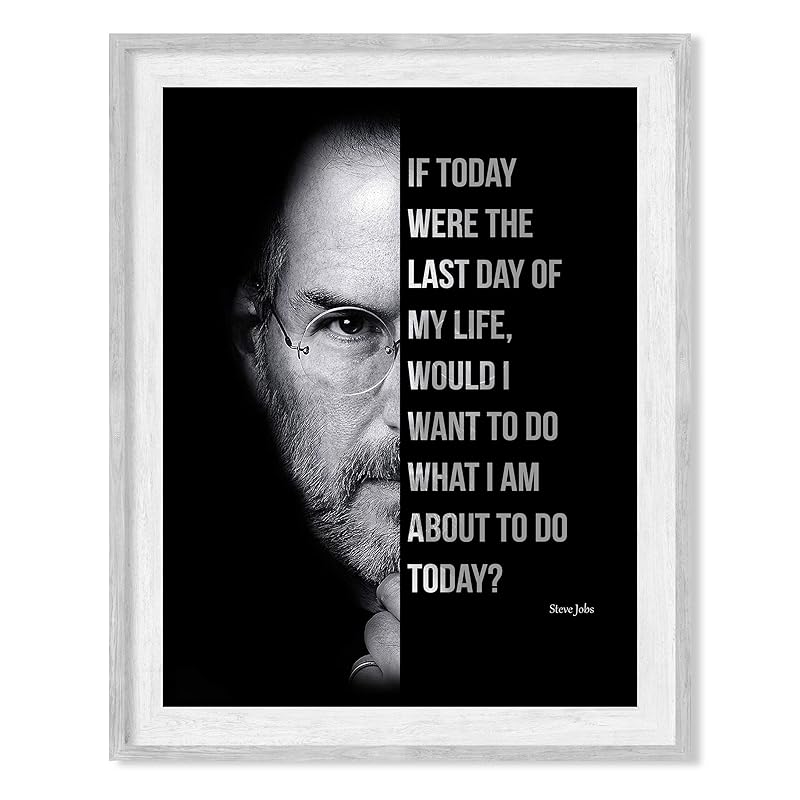 Amazon Com Steve Jobs Quotes Wall Art If Today Were The Last Day Of My Life 8 X 10 Motivational Poster Print Ready To Frame Modern Typographic Design Inspirational Decor For Home Office Business School Handmade Products